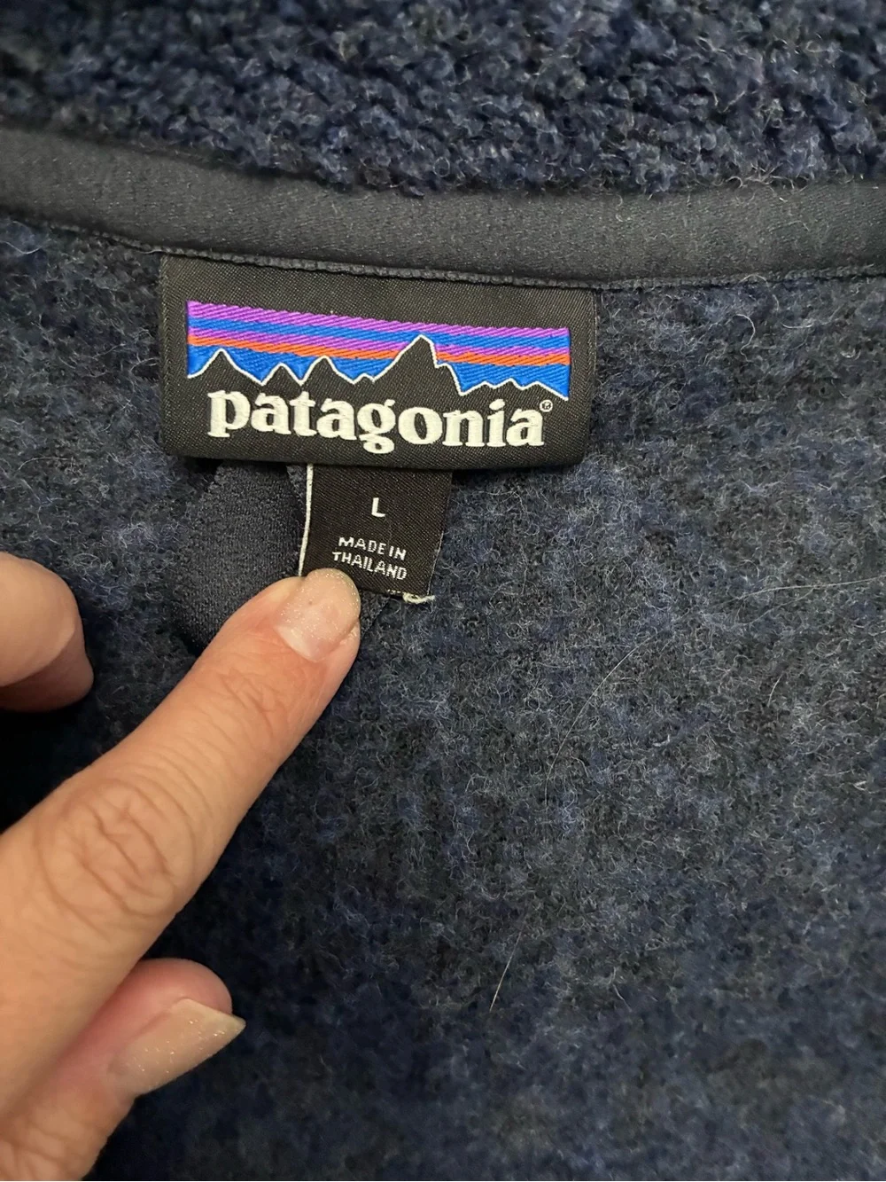 Patagonia Navy Fleece Full-Zip Jacket Size L